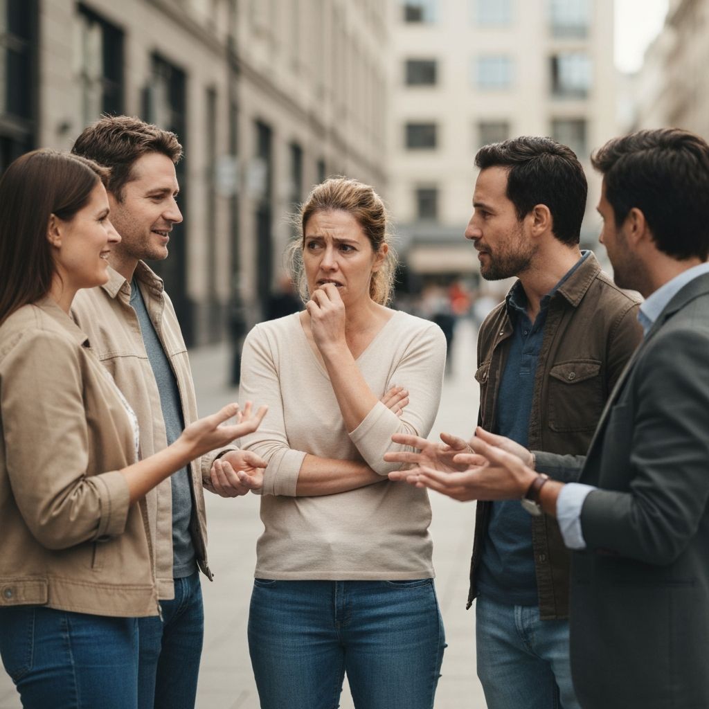 Persona sintiendo ansiedad al hablar inglés